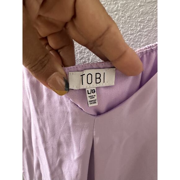 Tobi Light Purple Spaghetti Strap Sleeveless Tunic Blouse Size Large - Picture 7 of 9